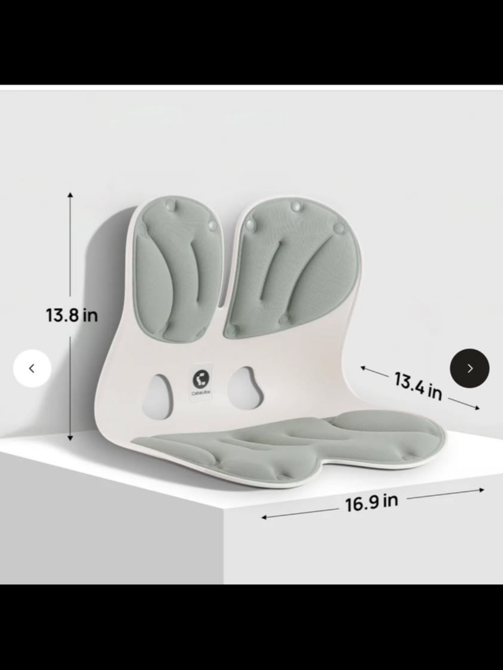 Contoured Posture Support Seat Cushion - Sage Gray